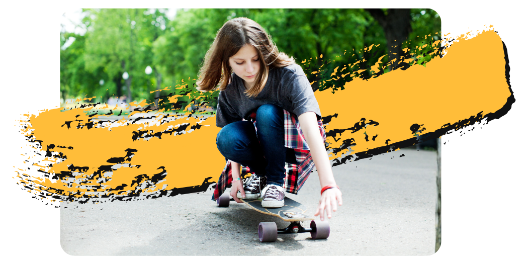 Student working independently on a project